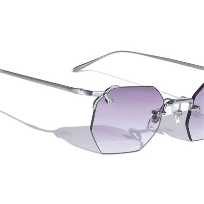 Lunettes de soleil hexagonales en métal A.M.
