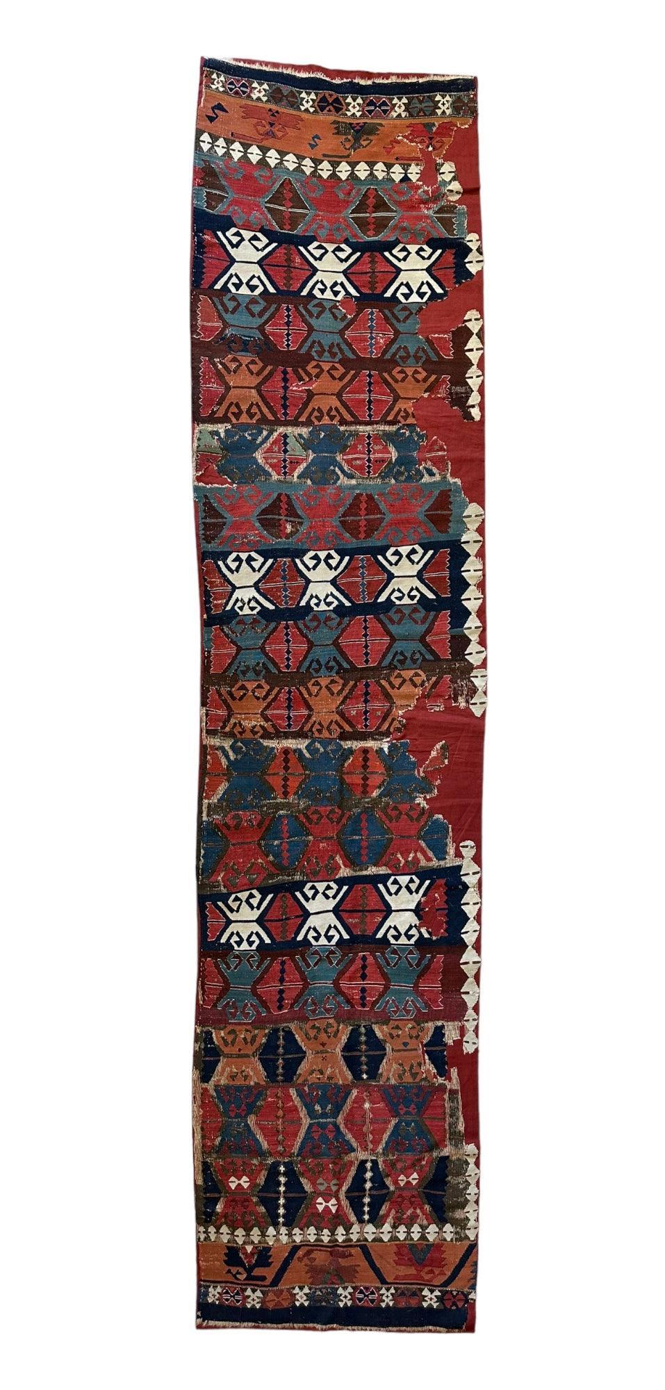 19th C Antique One Of A Kind Anatolian Rug Fragment Collector Special, Turkish rugs