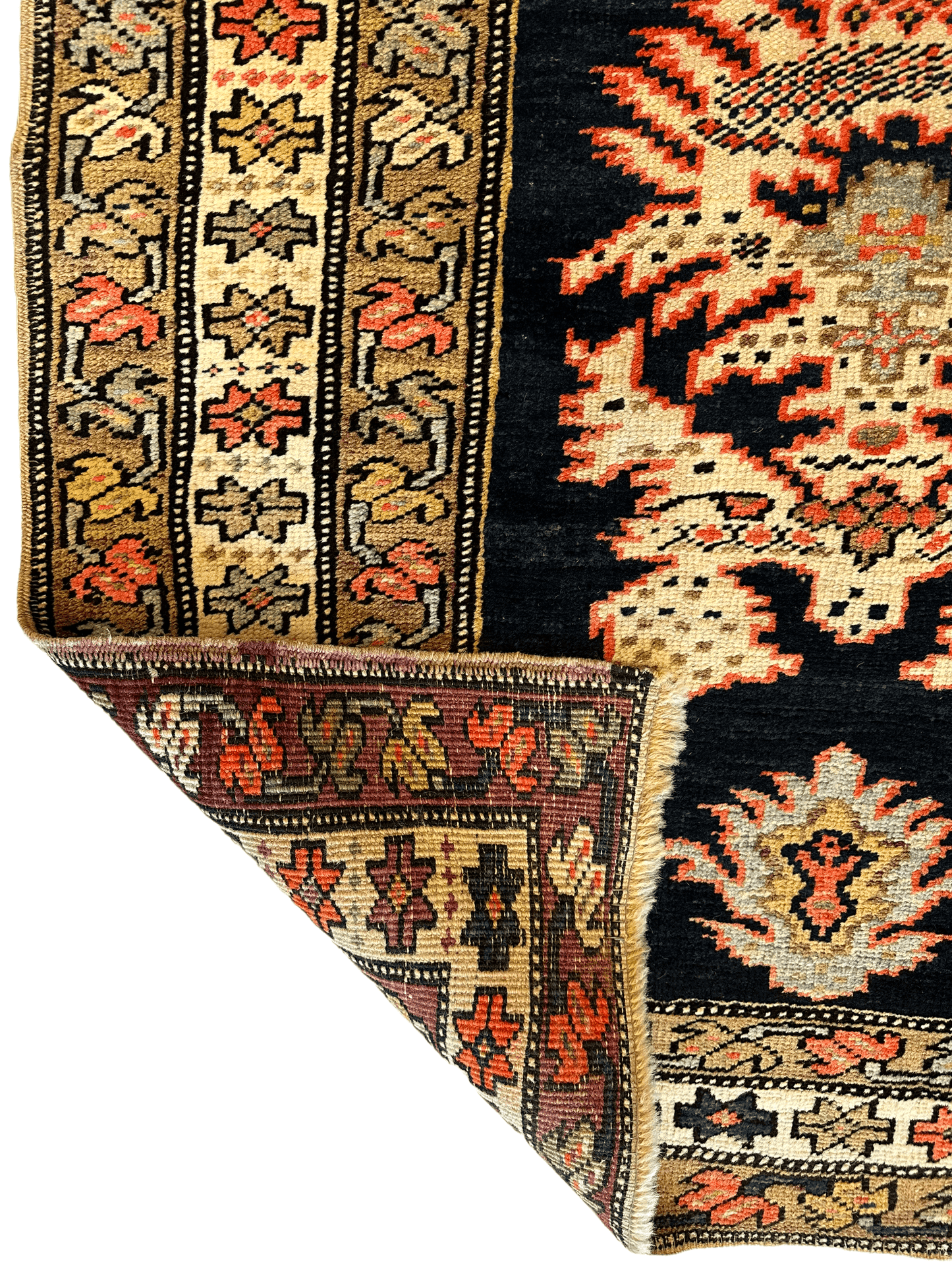 Antique Caucasian Karabakh Signed & Dated Wool on Wool Runner Rug 3 X 7
