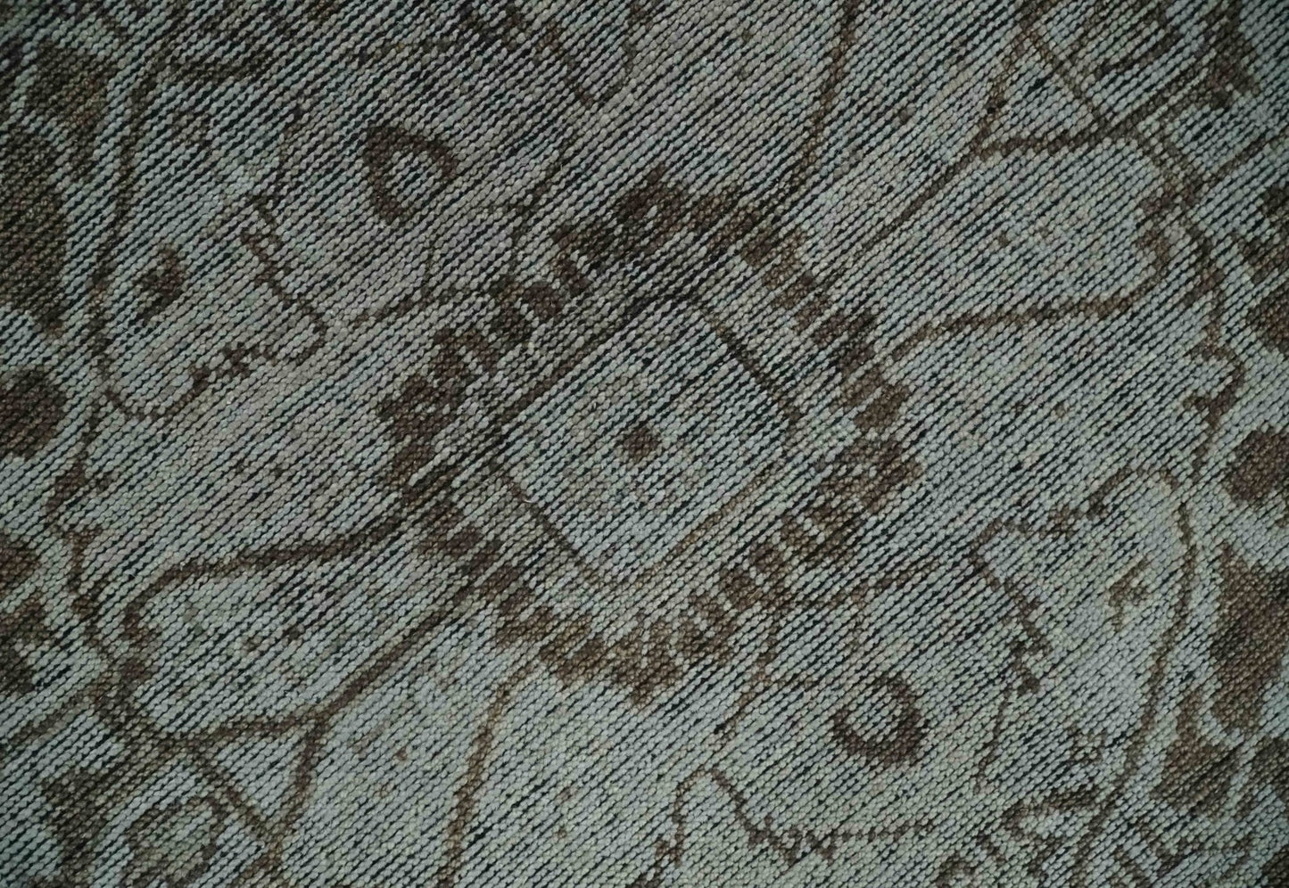 Antique Design Traditional Heriz Medallion Silver, Charcoal and Brown Hand Knotted 8x10 wool area Rug