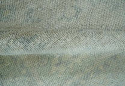 Antique Finish Silver, Gray and Charcoal Hand Knotted Oriental Oushak 8x10 wool Area Rug