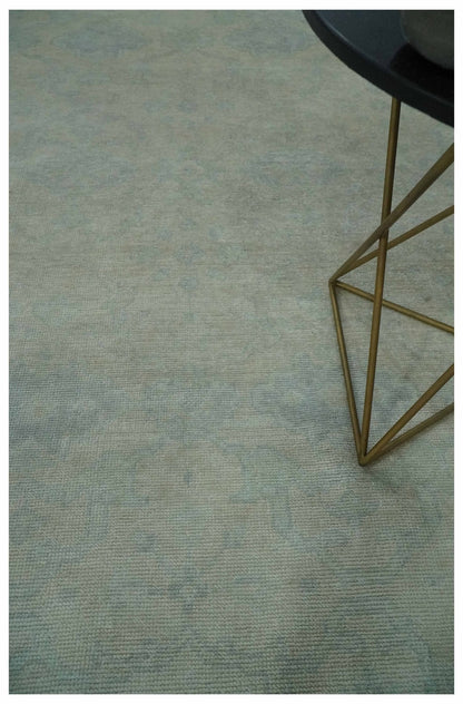 Antique look Beige and Gray Hand Knotted Oriental Oushak 8x10 wool Area Rug
