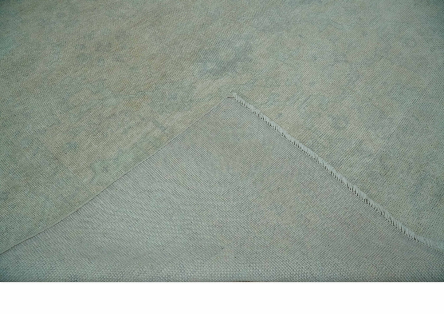 Antique look Beige and Gray Hand Knotted Oriental Oushak 8x10 wool Area Rug