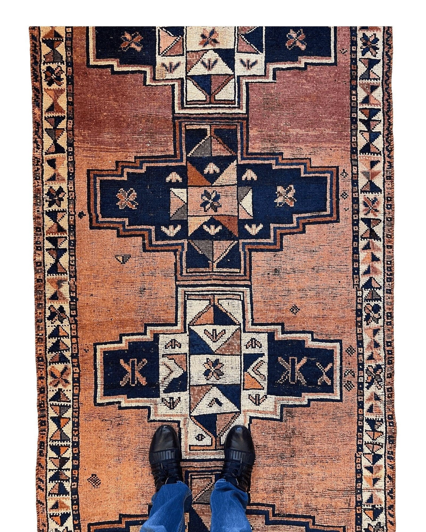 Antyczny perski dywan plemienny Luri 4’4”x12’9”