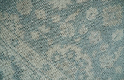 Antique Style Ivory and Gray Hand Knotted Traditional Oushak 2x4 wool Bedside Rug