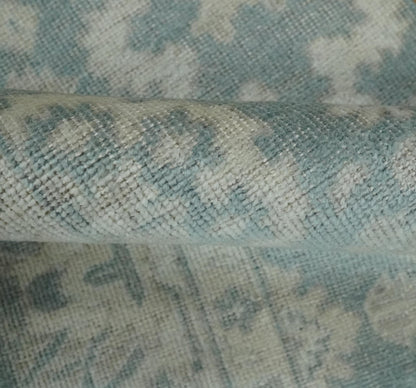 Antique Style Ivory and Gray Hand Knotted Traditional Oushak 2x4 wool Bedside Rug