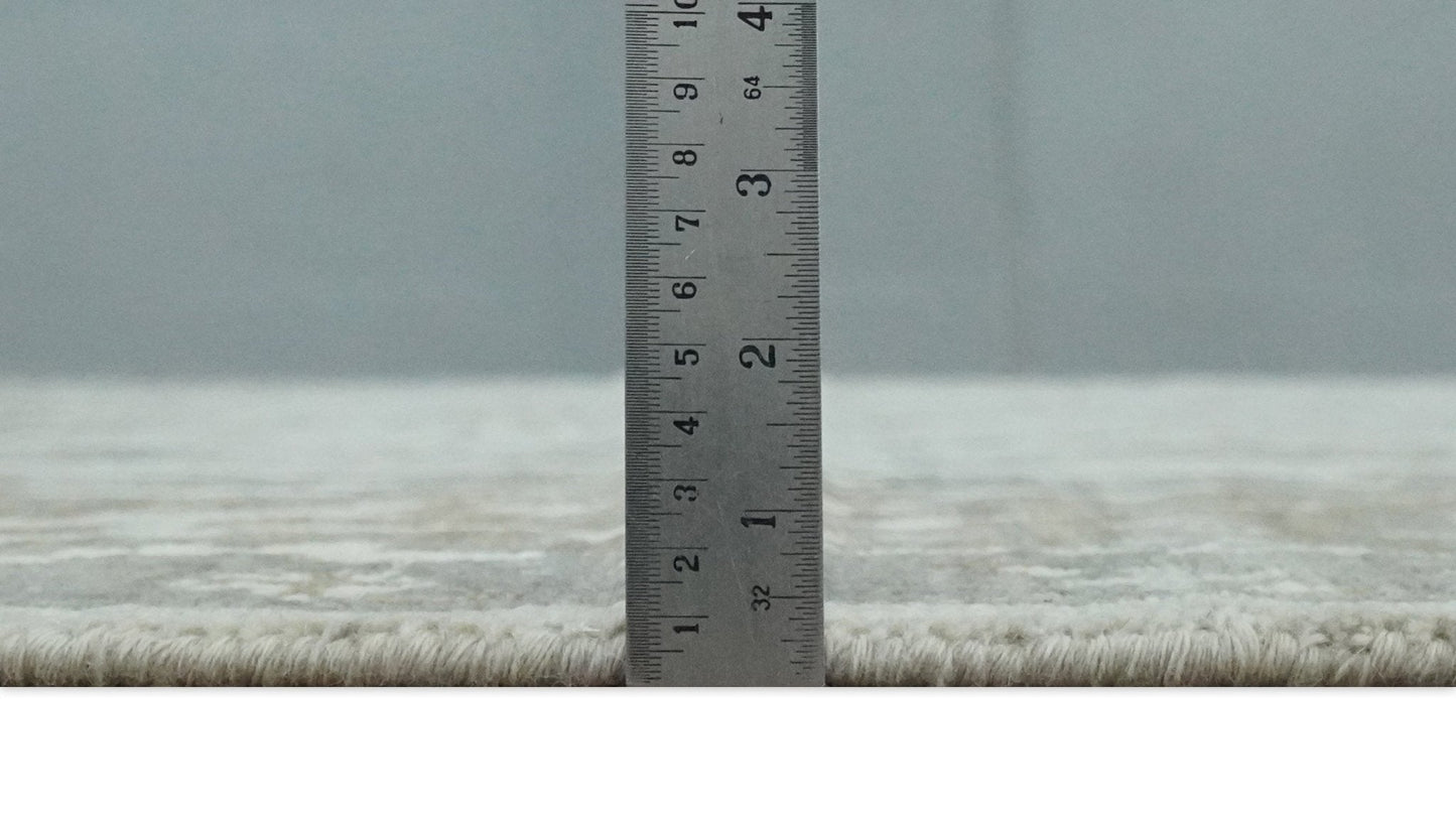 Antique Style Traditional Silver and Olive Oriental Oushak 8x10 wool Area Rug