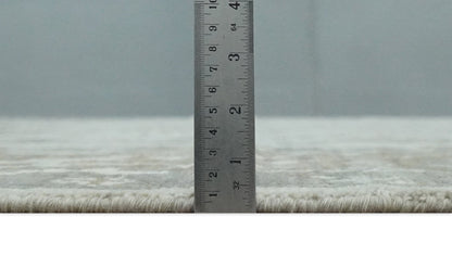 Antique Style Traditional Silver and Olive Oriental Oushak 8x10 wool Area Rug