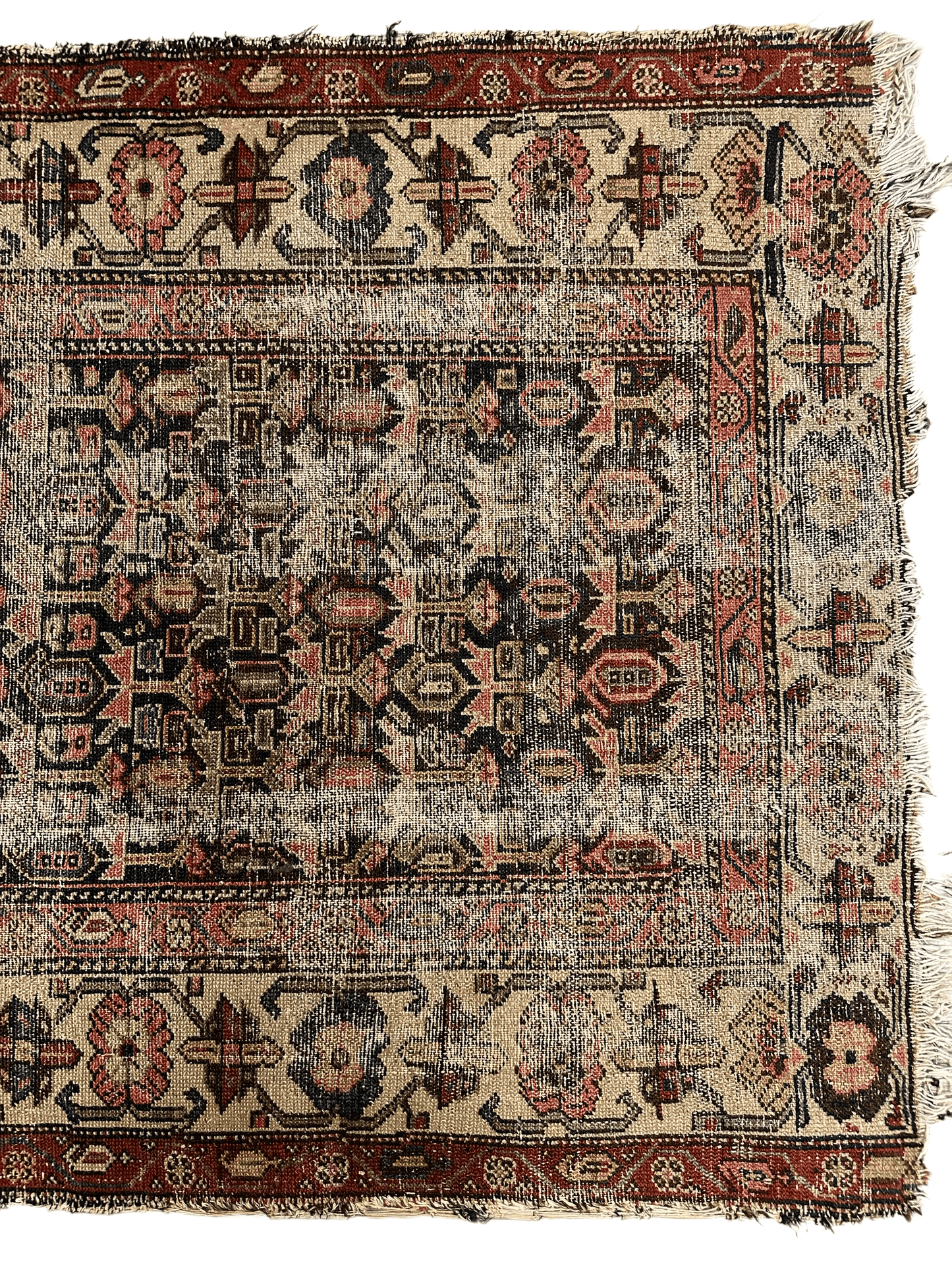 Antique Worn Late 19th Century Persian Rug 3’3” x 6’