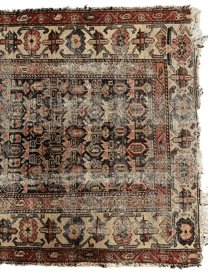 Antique Worn Late 19th Century Persian Rug 3’3” x 6’