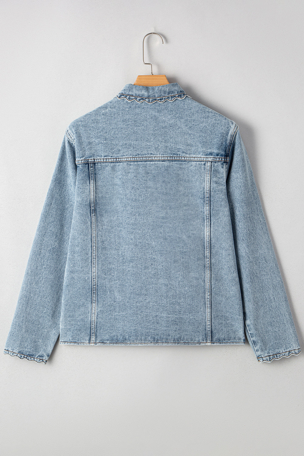 Brooklyn kamskjellkant knappet denimjakke