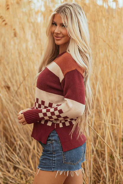 Noelle kariertes Strickpullover