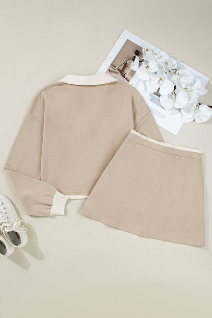 Valerie Kurz geschnittener Pullover Kordelzug Rock Set