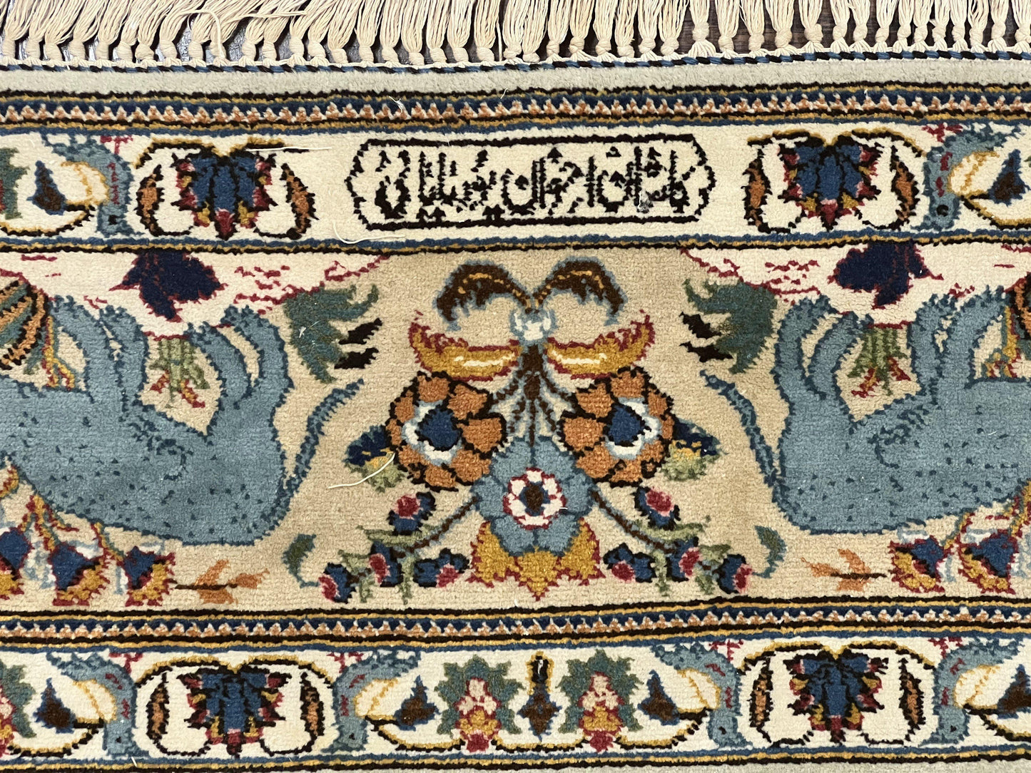 Persian Kashan Pictorial Rug 4.6 x 7, Hunting Scene, SIgned by Masterweaver, Animal Pictorials, Rare, Handmade, Wool, Vintage, Very Fine
