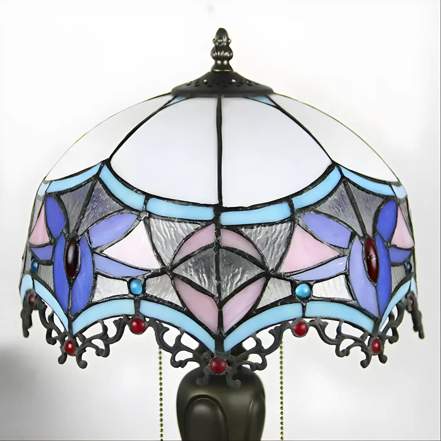 Barockstil Tiffanyglaslampa | Bordslampa