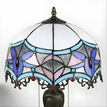 Barockstil Tiffanyglaslampa | Bordslampa