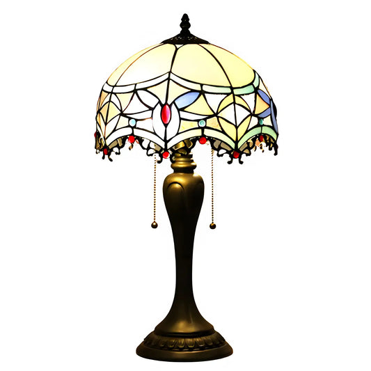Barockstil Tiffanyglaslampa | Bordslampa