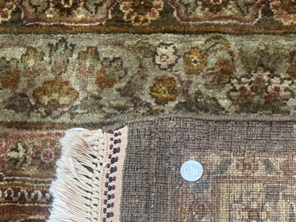 Large Indian Wool Rug 12x14, Wool Handmade Panel Design Carpet, Traditional, Palace Size