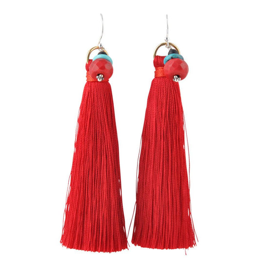 Orecchino BeTasseled con Pietre Multiple Rosse