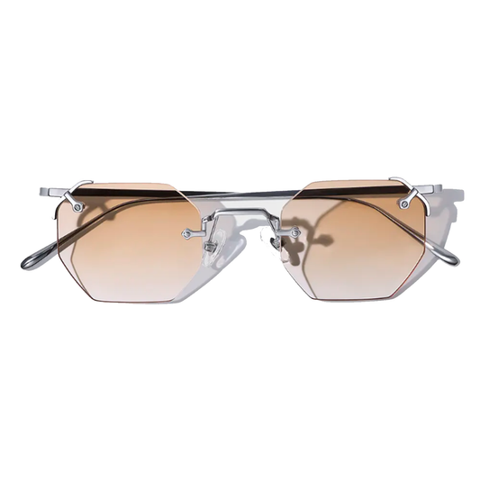 Lunettes de soleil hexagonales en métal Aplos