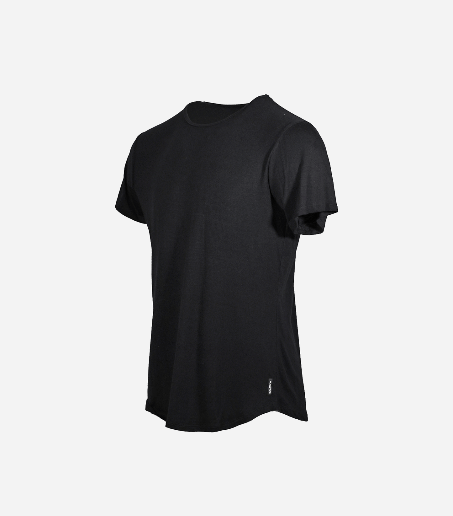 Bamboo Swift T-shirt med kurvad fåll - svart