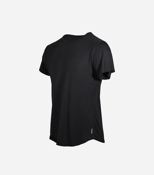 T-shirt à ourlet courbé Bamboo Swift - Noir