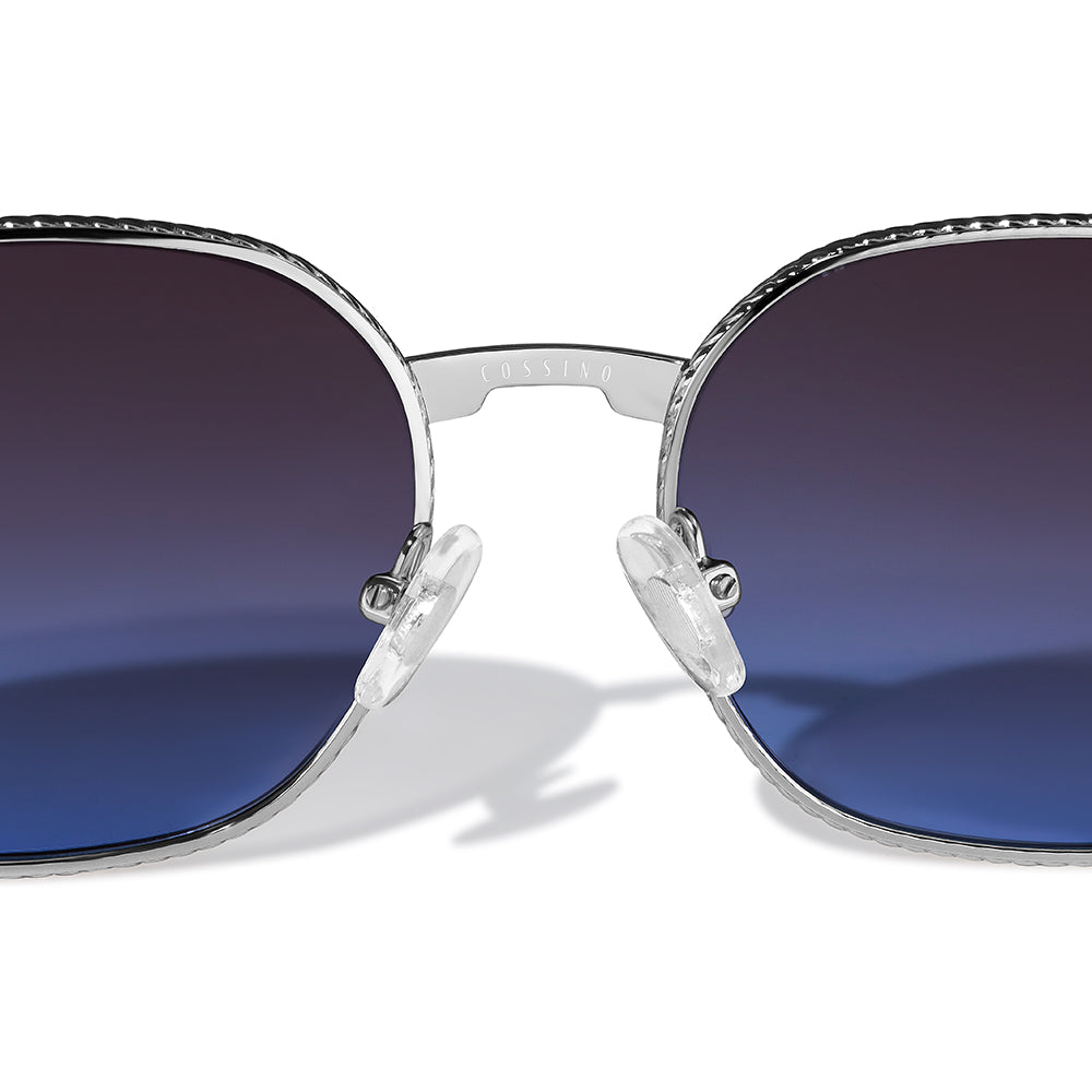 Lunettes de soleil métal bleu violet