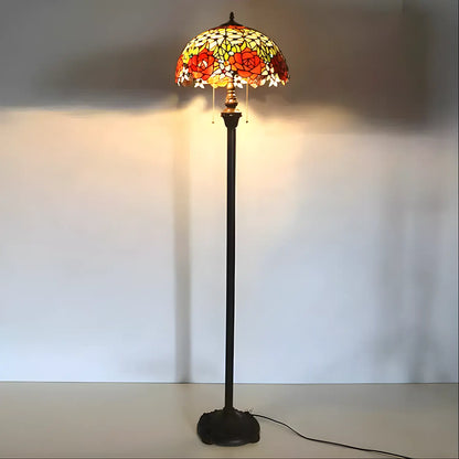 Antika Tiffany Lampskärmar i blommande rosenglas