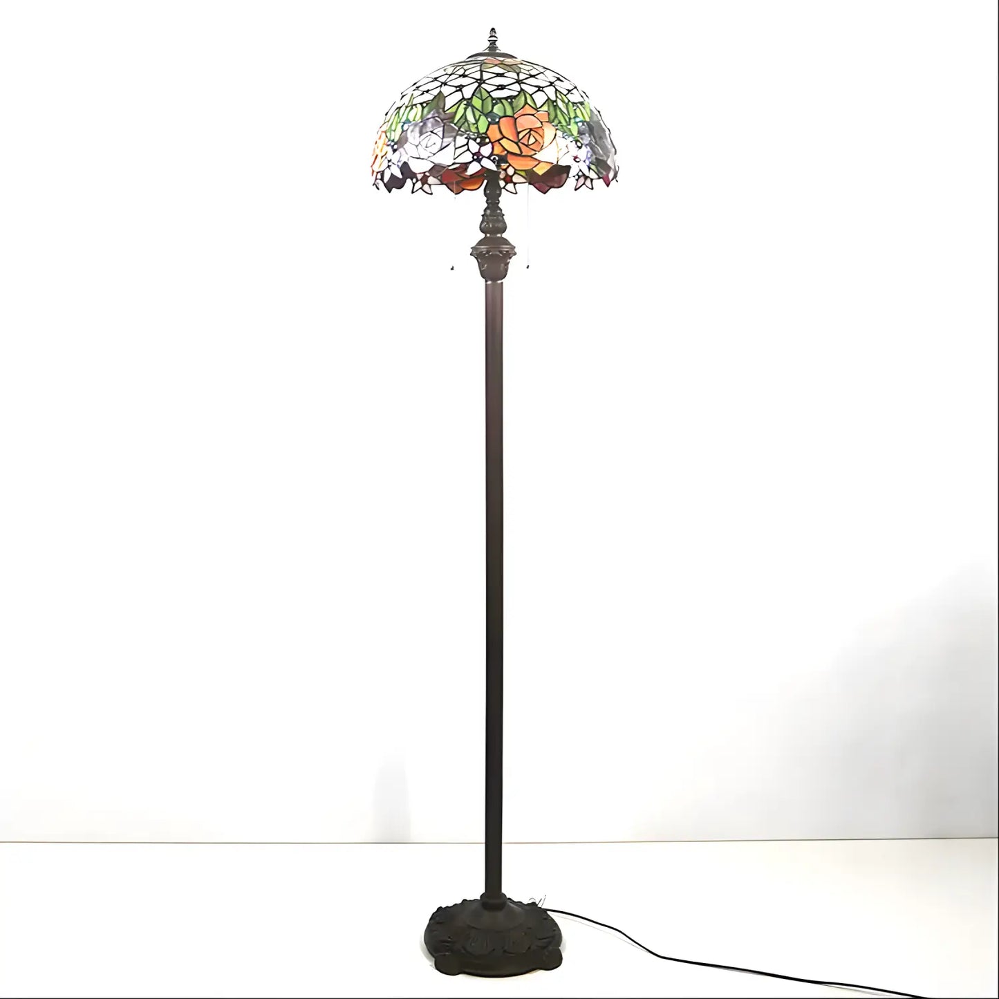 Antika Tiffany Lampskärmar i blommande rosenglas