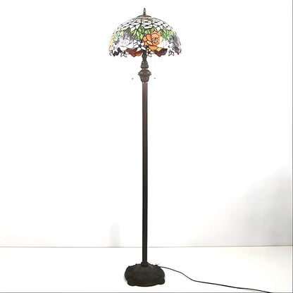 Antika Tiffany Lampskärmar i blommande rosenglas