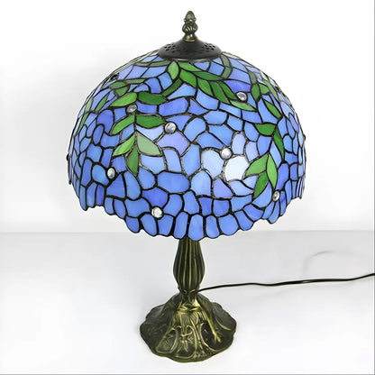 Blå Wisteria Glas Tiffany Lampa Äkta