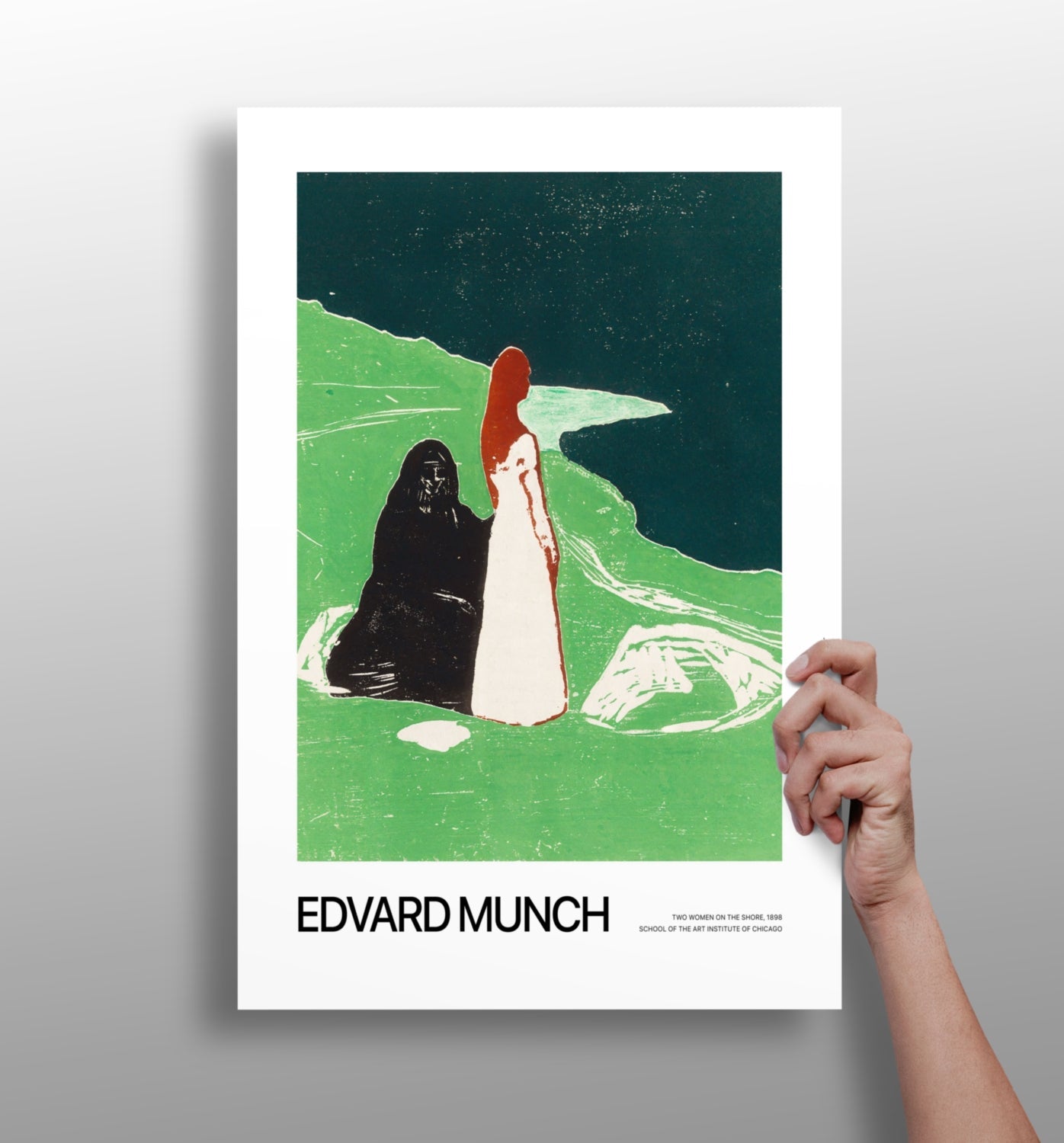 Munch Zelený břeh Dvě ženy hliníková tiskovina