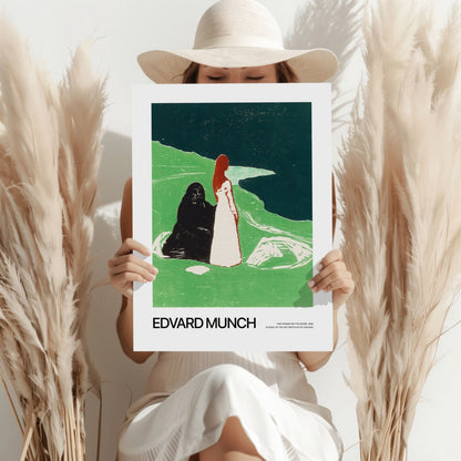 Munch Zelený břeh Dvě ženy hliníková tiskovina