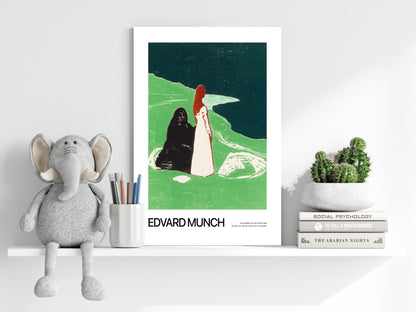 Munch Zelený břeh Dvě ženy hliníková tiskovina