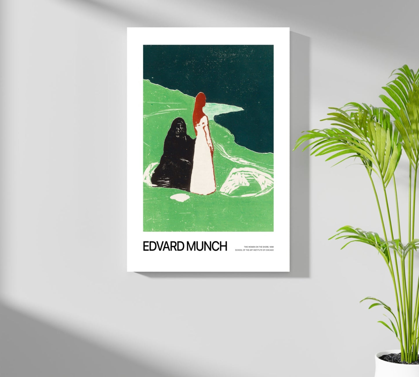 Munch Zelený břeh Dvě ženy hliníková tiskovina