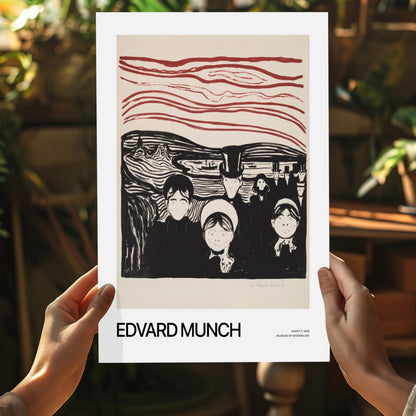 Munch Crimson Sky Anxious Crowd druk na aluminium