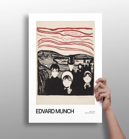 Munch Crimson Sky Anxious Crowd druk na aluminium