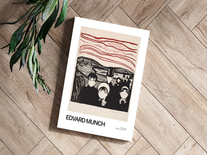 Munch Crimson Sky Anxious Crowd druk na aluminium