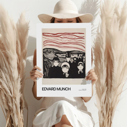 Munch Crimson Sky Anxious Crowd druk na aluminium