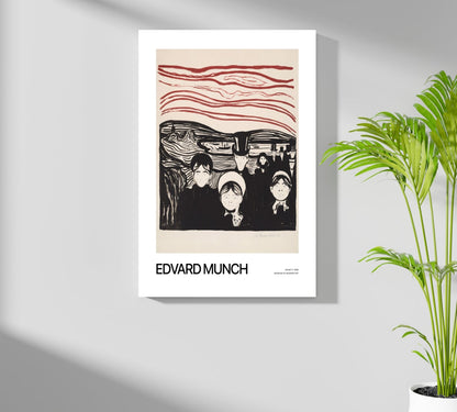 Munch Crimson Sky Anxious Crowd druk na aluminium
