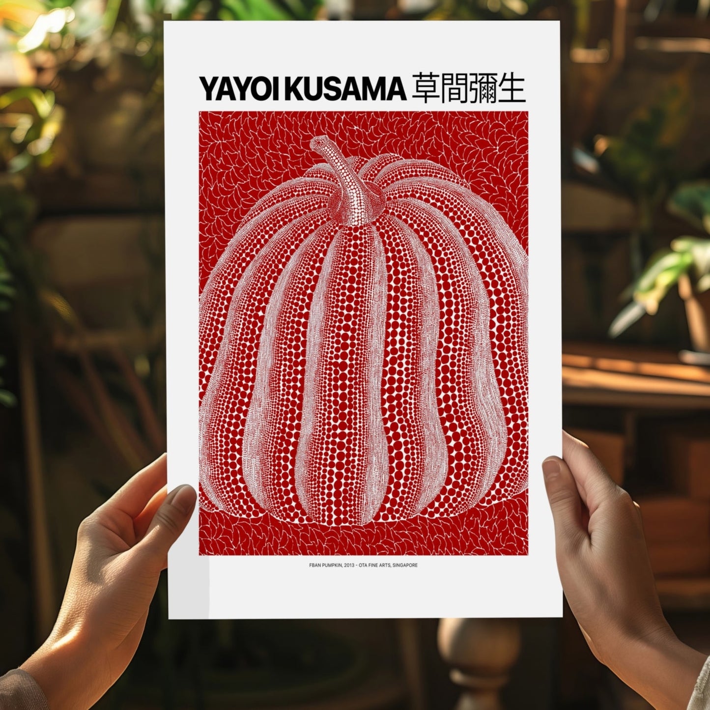 Red and White Dotted Pumpkin Aluminum Print