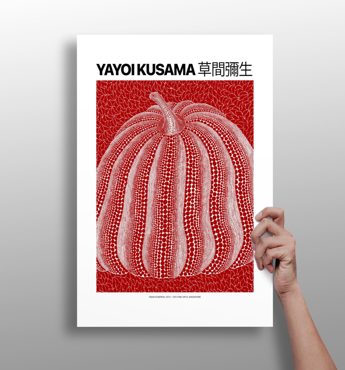 Red and White Dotted Pumpkin Aluminum Print