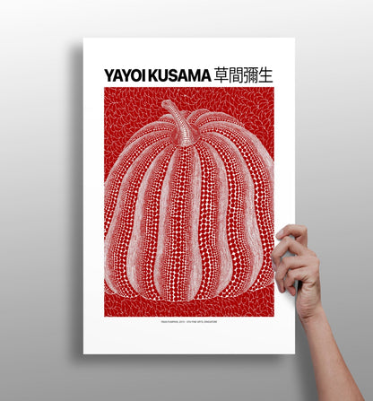 Red and White Dotted Pumpkin Aluminum Print
