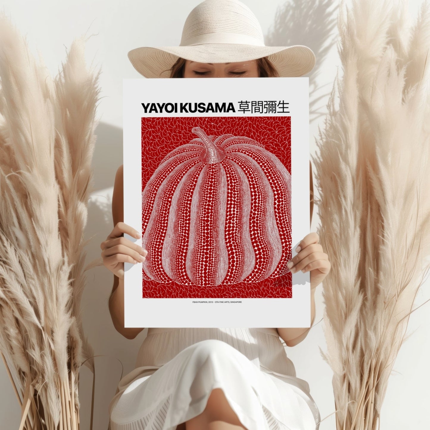 Red and White Dotted Pumpkin Aluminum Print