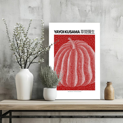 Red and White Dotted Pumpkin Aluminum Print
