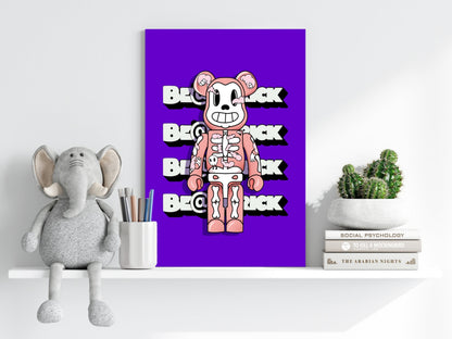 Purple Skeleton Toy Bear Figure Aluminum Print