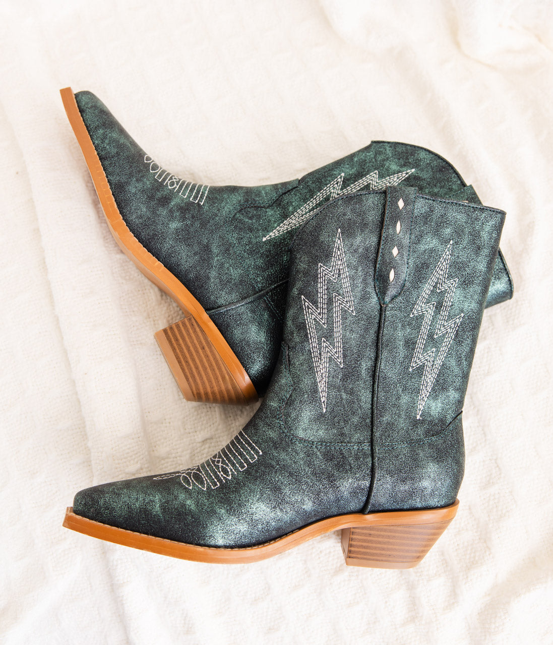 Metaliczne buty Bowie w kolorze morskim