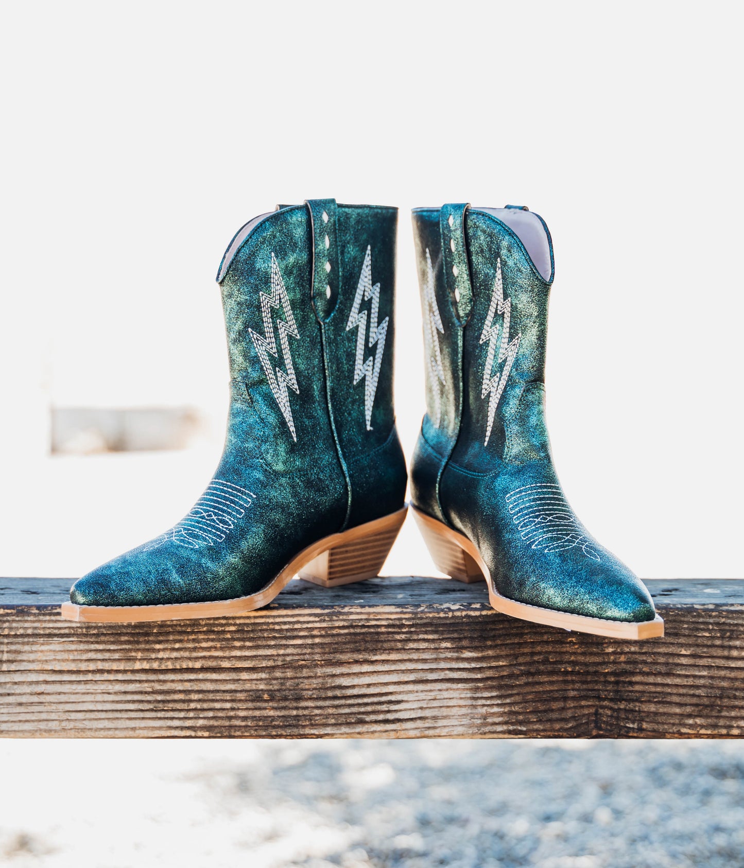 Metaliczne buty Bowie w kolorze morskim