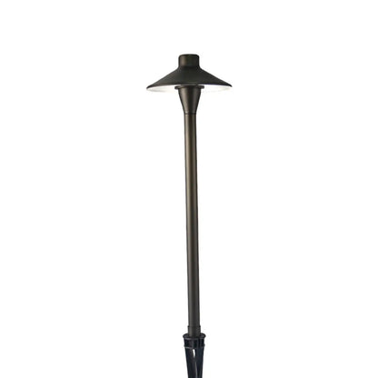 Mässing utomhus gångbelysning med flat hatt, G4-sockel och 72" ledningskabel