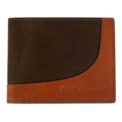 Smith & W vaxad canvas bi-fold plånbok